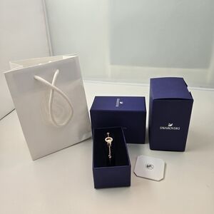 Swarovski Hollow Bracelet 2 Interlock Adjustable Clear Crystal ROS NEW